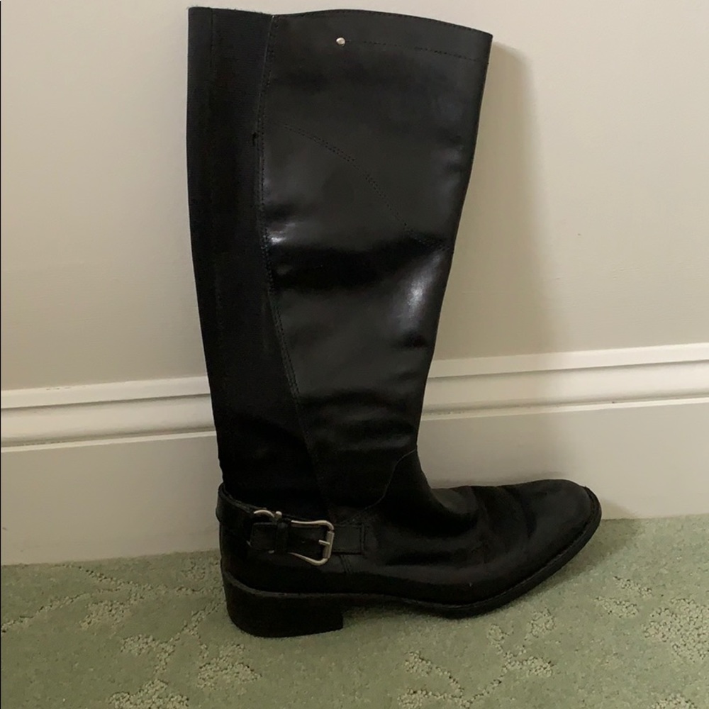 Black leather boots